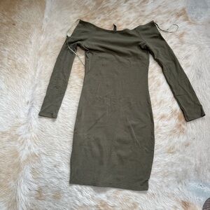 Green cotton on dress